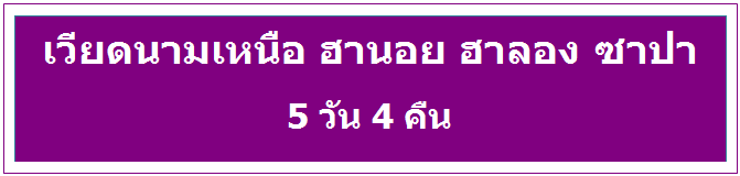 Text Box: เวียดนามเหนือ ฮานอย ฮาลอง ซาปา  5 วัน 4 คืน  โดยสายการบินการ์ต้าร์แอร์เวย์  